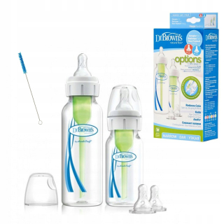 FĽAŠA ŠTARTOVACIEHO SADA DR.BROWNA 120ML + 250ML + CUSTROVKY ÚROVEŇ 1 A 2